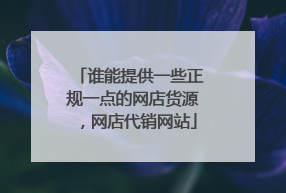 谁能提供一些正规一点的网店货源，网店代销网站