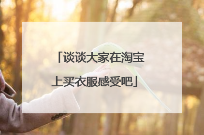 谈谈大家在淘宝上买衣服感受吧