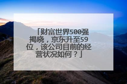 财富世界500强揭晓，京东升至59位，该公司目前的经营状况如何？