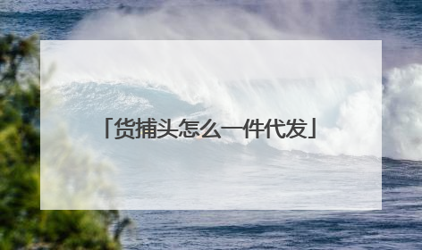 货捕头怎么一件代发
