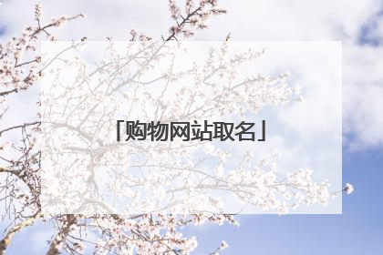 购物网站取名