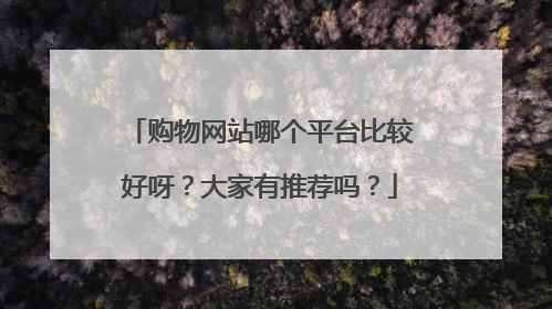 购物网站哪个平台比较好呀?大家有推荐吗?