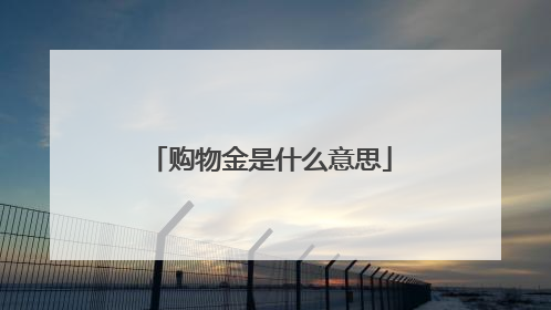 购物金是什么意思