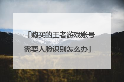 购买的王者游戏账号需要人脸识别怎么办