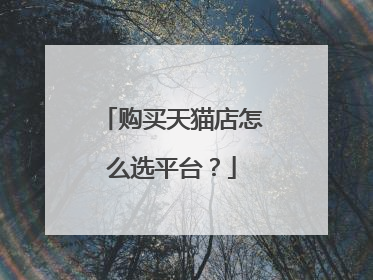 购买天猫店怎么选平台？