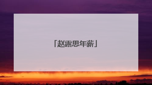赵露思年薪