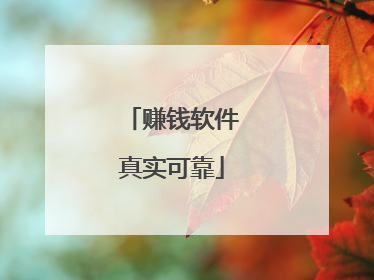 赚钱软件真实可靠