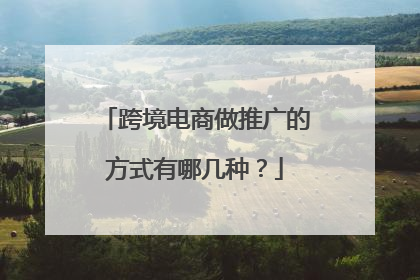 跨境电商做推广的方式有哪几种？