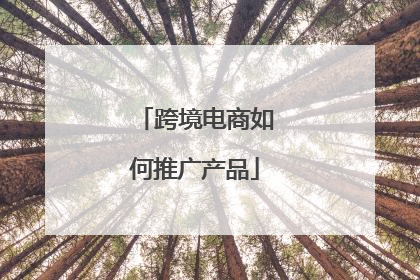 跨境电商如何推广产品
