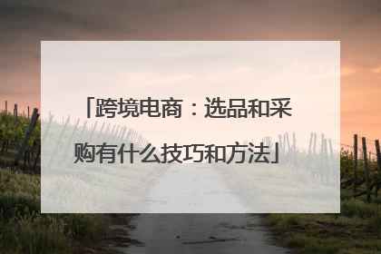 跨境电商:选品和采购有什么技巧和方法