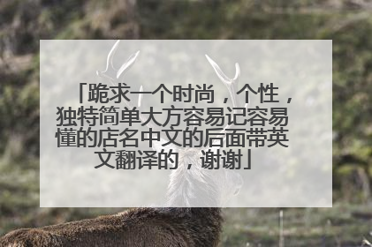 跪求一个时尚,个性,独特简单大方容易记容易懂的店名中文的后面带英文翻译的,谢谢