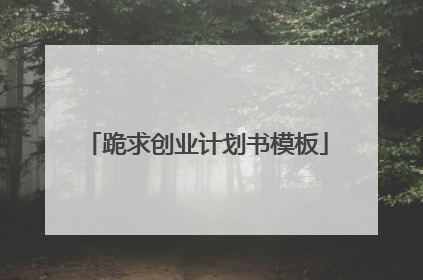 跪求创业计划书模板