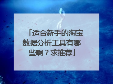 适合新手的淘宝数据分析工具有哪些啊?求推荐