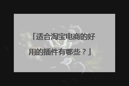 适合淘宝电商的好用的插件有哪些?