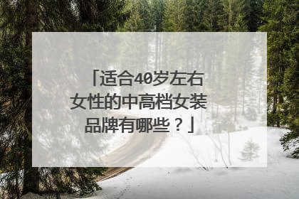 适合40岁左右女性的中高档女装品牌有哪些?