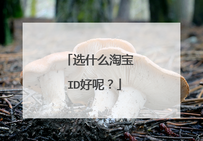 选什么淘宝ID好呢?