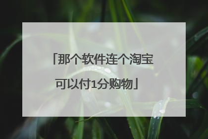 那个软件连个淘宝可以付1分购物