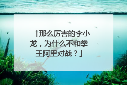 那么厉害的李小龙,为什么不和拳王阿里对战?
