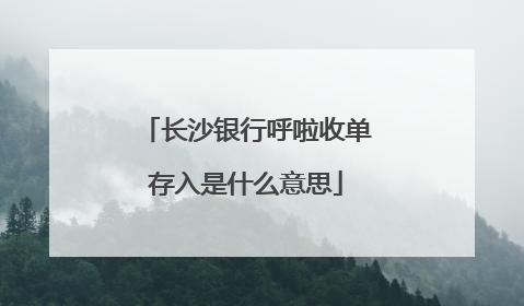 长沙银行呼啦收单存入是什么意思
