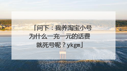 问下:我养淘宝小号为什么一充一元的话费就死号呢?ykgm