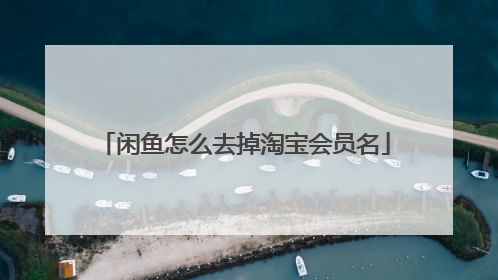 闲鱼怎么去掉淘宝会员名