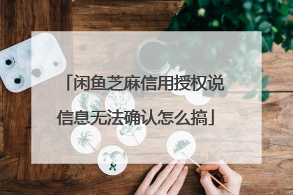闲鱼芝麻信用授权说信息无法确认怎么搞