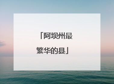 阿坝州最繁华的县