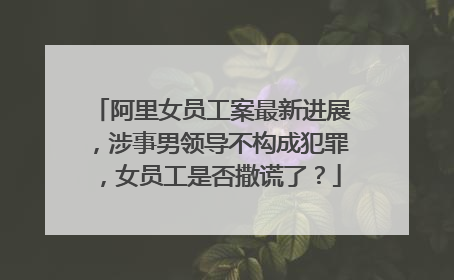 阿里女员工案最新进展,涉事男领导不构成犯罪,女员工是否撒谎了?
