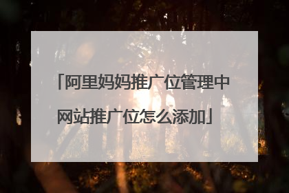 阿里妈妈推广位管理中网站推广位怎么添加