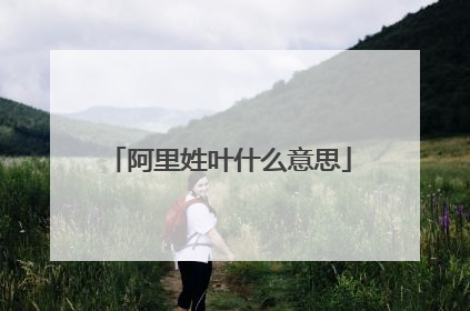 阿里姓叶什么意思