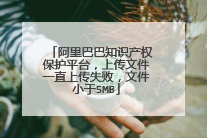 阿里巴巴知识产权保护平台，上传文件一直上传失败，文件小于5MB