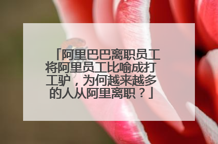 阿里巴巴离职员工将阿里员工比喻成打工驴，为何越来越多的人从阿里离职？