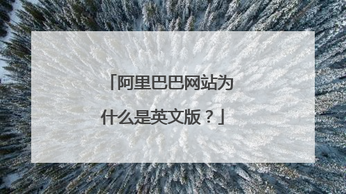 阿里巴巴网站为什么是英文版？