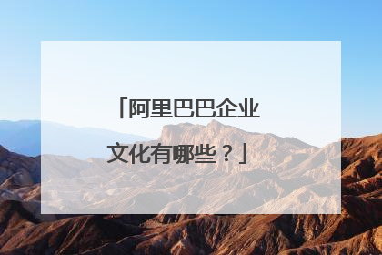 阿里巴巴企业文化有哪些？