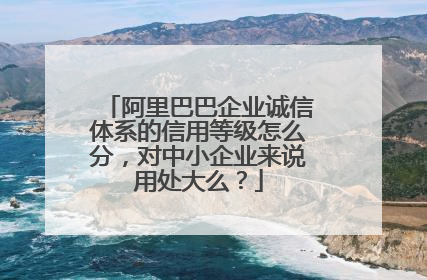 阿里巴巴企业诚信体系的信用等级怎么分,对中小企业来说用处大么?