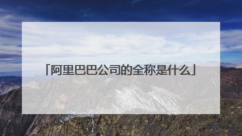 阿里巴巴公司的全称是什么