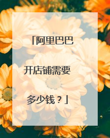 阿里巴巴开店铺需要多少钱？
