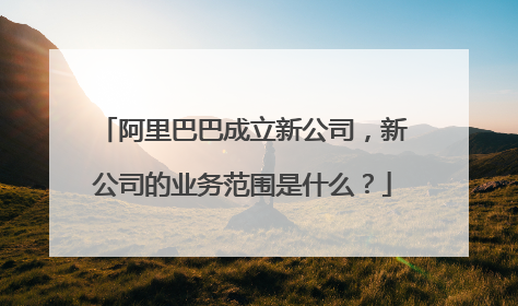 阿里巴巴成立新公司,新公司的业务范围是什么?