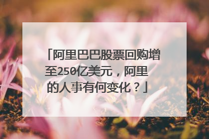阿里巴巴股票回购增至250亿美元,阿里的人事有何变化?