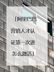 阿里巴巴营销人才认证第一次进怎么激活