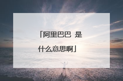 阿里巴巴 是什么意思啊