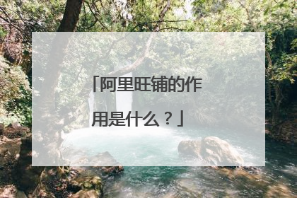 阿里旺铺的作用是什么?