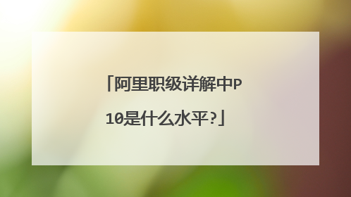 阿里职级详解中P10是什么水平?