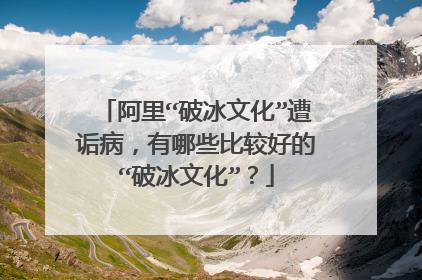 阿里“破冰文化”遭诟病,有哪些比较好的“破冰文化”?
