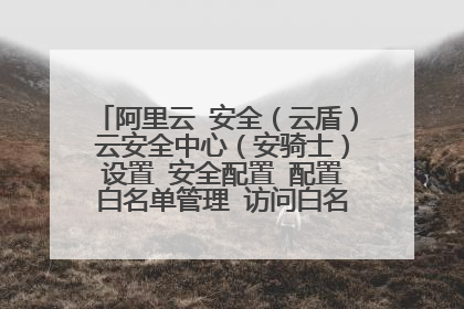 阿里云 安全(云盾) 云安全中心(安骑士) 设置 安全配置 配置 白名单管理 访问白名单 在哪里?