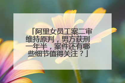 阿里女员工案二审维持原判,男方获刑一年半,案件还有哪些细节值得关注?