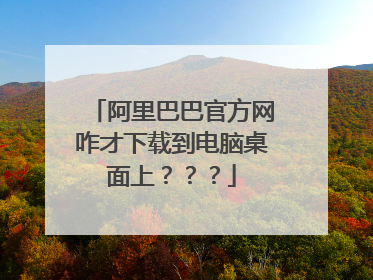 阿里巴巴官方网咋才下载到电脑桌面上???