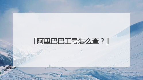 阿里巴巴工号怎么查?