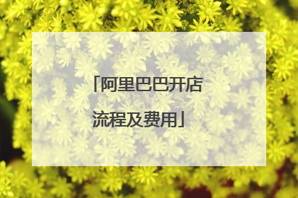 阿里巴巴开店流程及费用