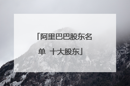 阿里巴巴股东名单 十大股东
